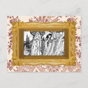 Black And White Mediaeval Fashions Postcard