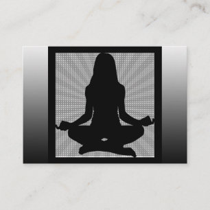 Black and White Meditation Yoga Business Cards