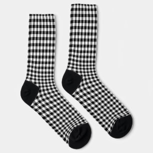 Black and White Medium Size Gingham Checks Socks