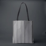 Black and White Medium Vertical Stripes Pattern Tote Bag<br><div class="desc">Black and white medium size vertical stripes pattern,  a simple but elegant design</div>
