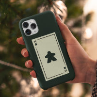Black and White Meeple Ace Playing Card 