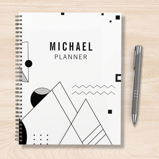 Black and White Memphis Personalised Name Planner (Creator Uploaded)