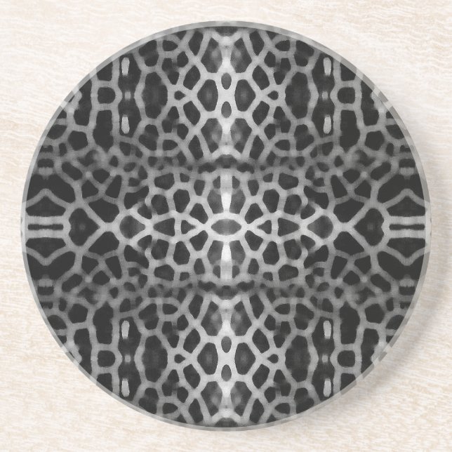 Black and white mesh pattern coaster (Front)