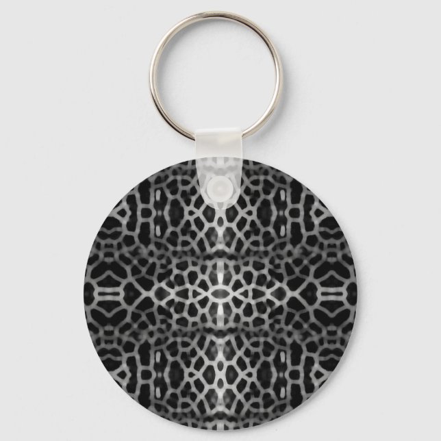 Black and white mesh pattern key ring (Front)