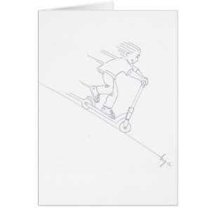 black and white micro scooter microscooter cartoon