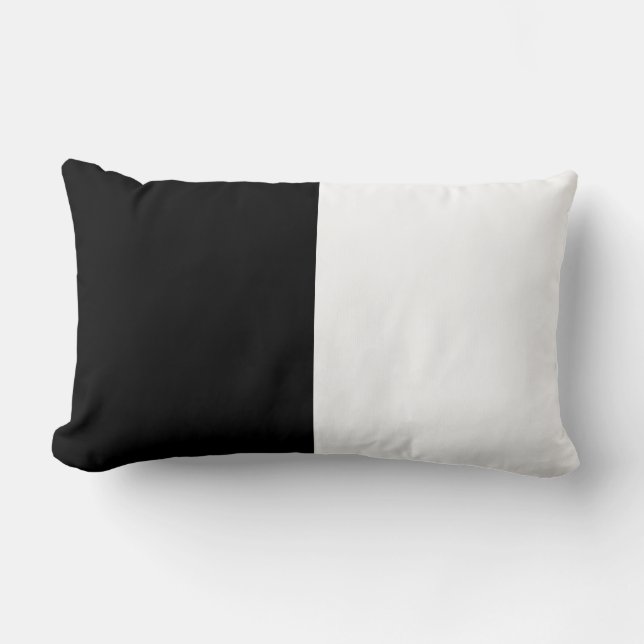 Black And White Middle Half And Half Lumbar Cushion (Front)