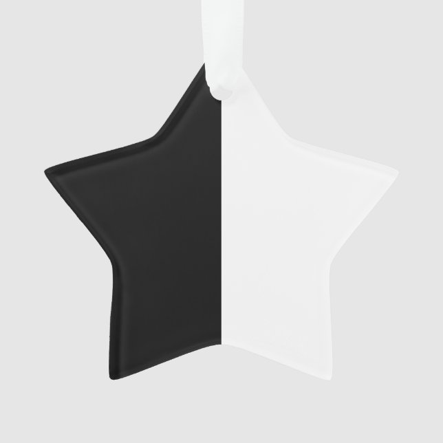 Black And White Middle Half And Half Ornament (Front)