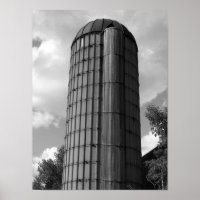 Black and White Midwestern Silo