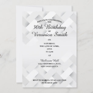 Black and White Minimal Birthday Invitation