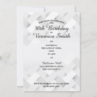 Black and White Minimal Birthday Invitation