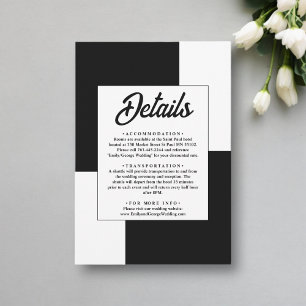Black And White Minimal Chic Simple Modern Wedding Enclosure Card
