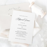 Black and White Minimal Elegance Rehearsal Dinner