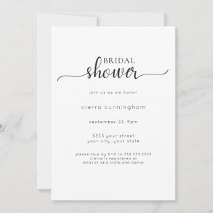 Black and White Minimal Shower Invitation