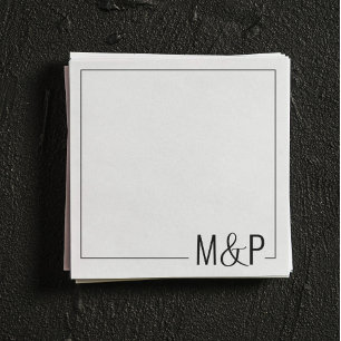 Black and White Minimal Wedding Classic Napkin