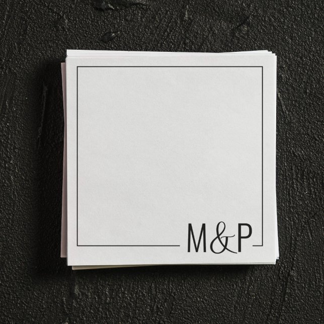 Black and White Minimal Wedding Classic Napkin (Creator Uploaded)