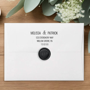Black and White Minimal Wedding  Envelope