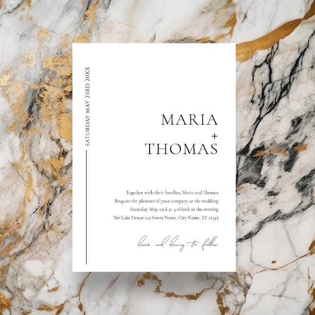 Black and white minimal wedding invitation (Creator Uploaded)