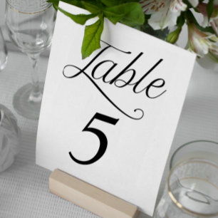 Black and White Minimal Wedding Table Cards