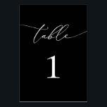 Black and White Minimalist 1 Table Number<br><div class="desc">Beautiful,  elegant,  modern and minimalist,  table number card. Fully customisable. **PLEASE NOTE: To order,  simply adjust your table number and add each number to your cart separately. Then check out once you are finished.</div>