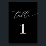 Black and White Minimalist 1 Table Number<br><div class="desc">Beautiful,  elegant,  modern and minimalist,  table number card. Fully customisable. **PLEASE NOTE: To order,  simply adjust your table number and add each number to your cart separately. Then check out once you are finished.</div>