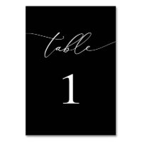 Black and White Minimalist 1 Table Number