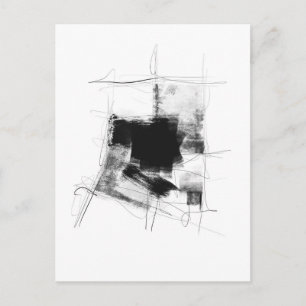 Black and White minimalist Abstract Art Postcard