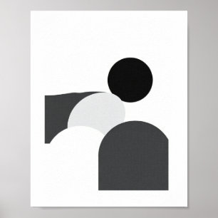 Black and White Minimalist Abstract Poster