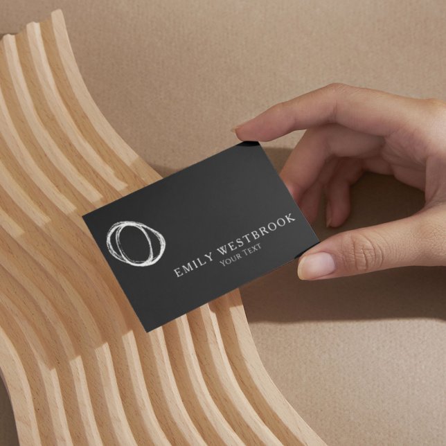 Black and White Minimalist Abstract Professional Business Card (Creator Uploaded)