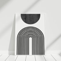 Black and White Minimalist Arc and Circle Abstract
