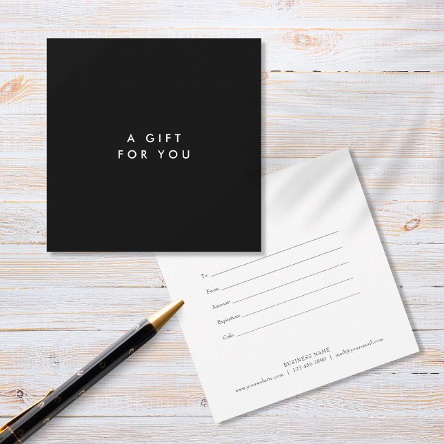 Black and White Minimalist Bold Gift Certificate (Creator Uploaded)