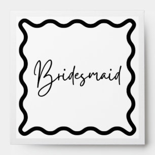 Black and White Minimalist Bridesmaid Proposal Envelope