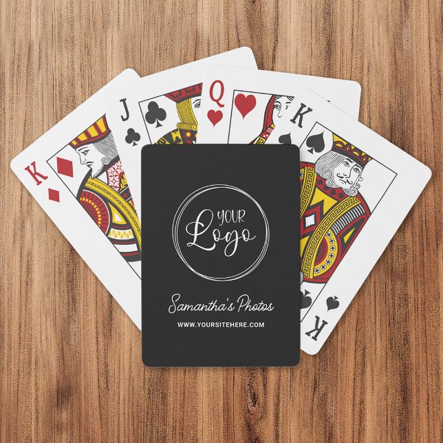 Black and White Minimalist Business Logo Promo Playing Cards (Creator Uploaded)