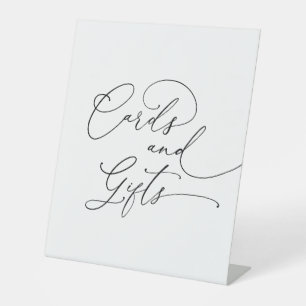 Black and White Minimalist Cards and Gifts Pedestal Sign