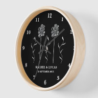 Black and White Minimalist Curly Floral Wall