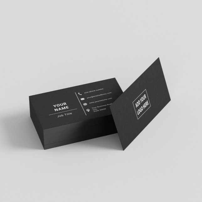 Black And White Minimalist Custom Logo Typography  Business Card (Creator Uploaded)