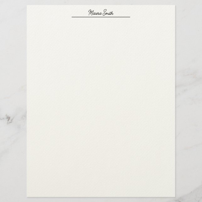 Black and white minimalist custom name custom letterhead (Front)