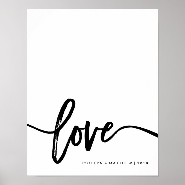 Black and White Minimalist Love | Typography Poster (Front)