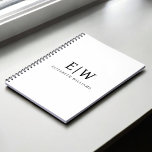 Black and White Minimalist Modern Monogram Notebook<br><div class="desc">Introducing our Black and White Minimalist Modern Monogram Collection: Embrace simplicity and sophistication with our minimalist designs, curated to elevate your style effortlessly. Crafted with a keen eye for modern aesthetics, this collection features sleek black and white designs accentuated by personalised monograms. From chic stationery to versatile accessories, our collection...</div>