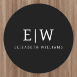 Black and White Minimalist Modern Monogram Round Paper Coaster<br><div class="desc">Introducing our Black and White Minimalist Modern Monogram Collection: Embrace simplicity and sophistication with our minimalist designs, curated to elevate your style effortlessly. Crafted with a keen eye for modern aesthetics, this collection features sleek black and white designs accentuated by personalised monograms. From chic stationery to versatile accessories, our collection...</div>