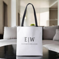 Black and White Minimalist Modern Monogram