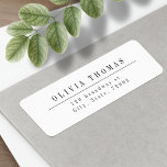 Black and white minimalist return address<br><div class="desc">Sophisticated black and white minimalist design,  simple and elegant. Great for modern classic wedding,  and formal wedding.
See all the matching pieces in the collection.</div>