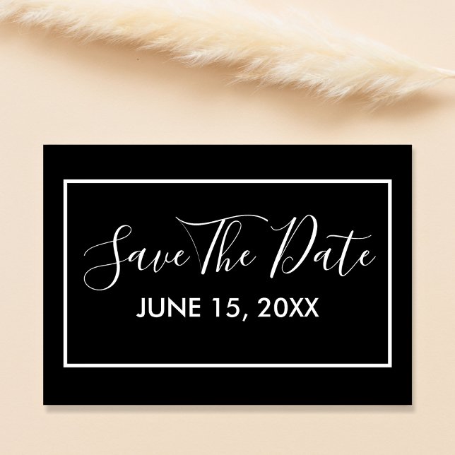 BLACK and White Minimalist Save The Date (Creator Uploaded)