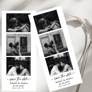 black and white Minimalist Save the date Invitation