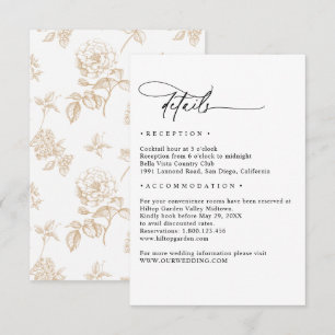Black and White Minimalist Simple Wedding Details Enclosure Card