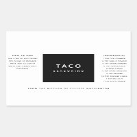 Black and White Minimalist Spice Blend Gift Label