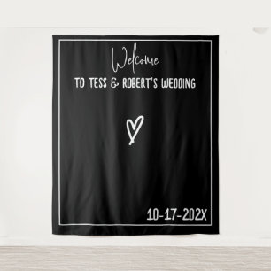 Black and White Minimalist  Tapestry