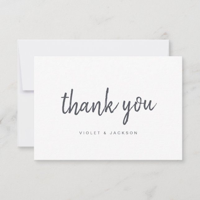 Black and white minimalist thank you script (Front)