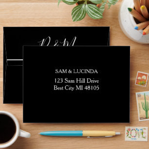 Black and White Minimalist Wedding Envelope