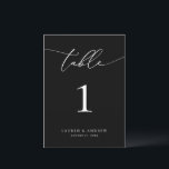 Black and White Minimalist Wedding | Event Custom<br><div class="desc">(**PLEASE NOTE: To order,  simply adjust your table number (and name/date) and add each number to your cart separately. Then check out once you are finished.) Beautiful,  elegant,  modern and minimalist,  table number card. Fully customisable with your names (or Event Name) and Date.</div>