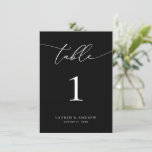 Black and White Minimalist Wedding | Event Custom<br><div class="desc">(**PLEASE NOTE: To order,  simply adjust your table number (and name/date) and add each number to your cart separately. Then check out once you are finished.) Beautiful,  elegant,  modern and minimalist,  table number card. Fully customisable with your names (or Event Name) and Date.</div>